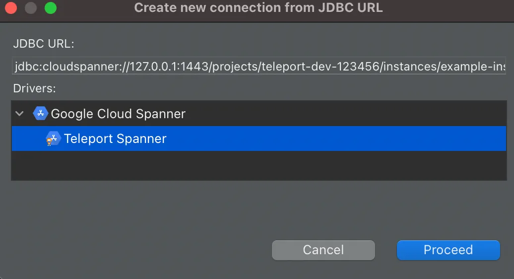 Create DBeaver Spanner Connection From JDBC URL