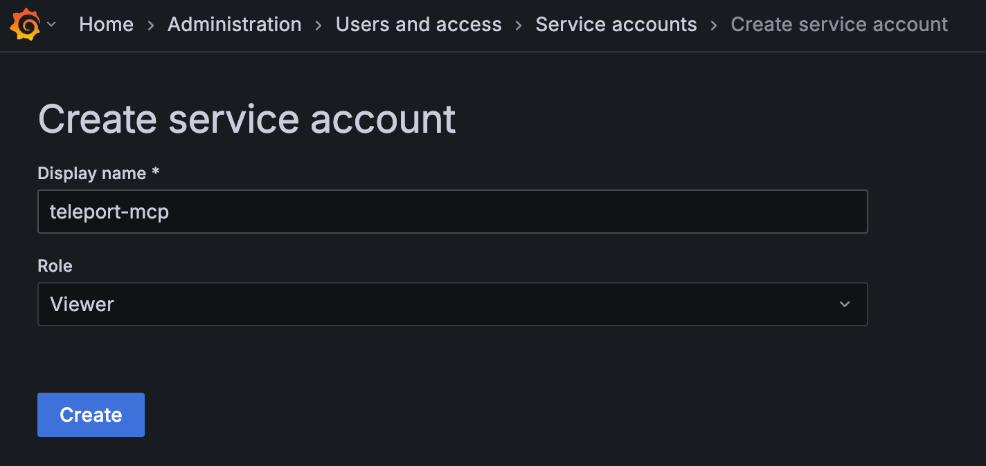 Grafana 서비스 계정